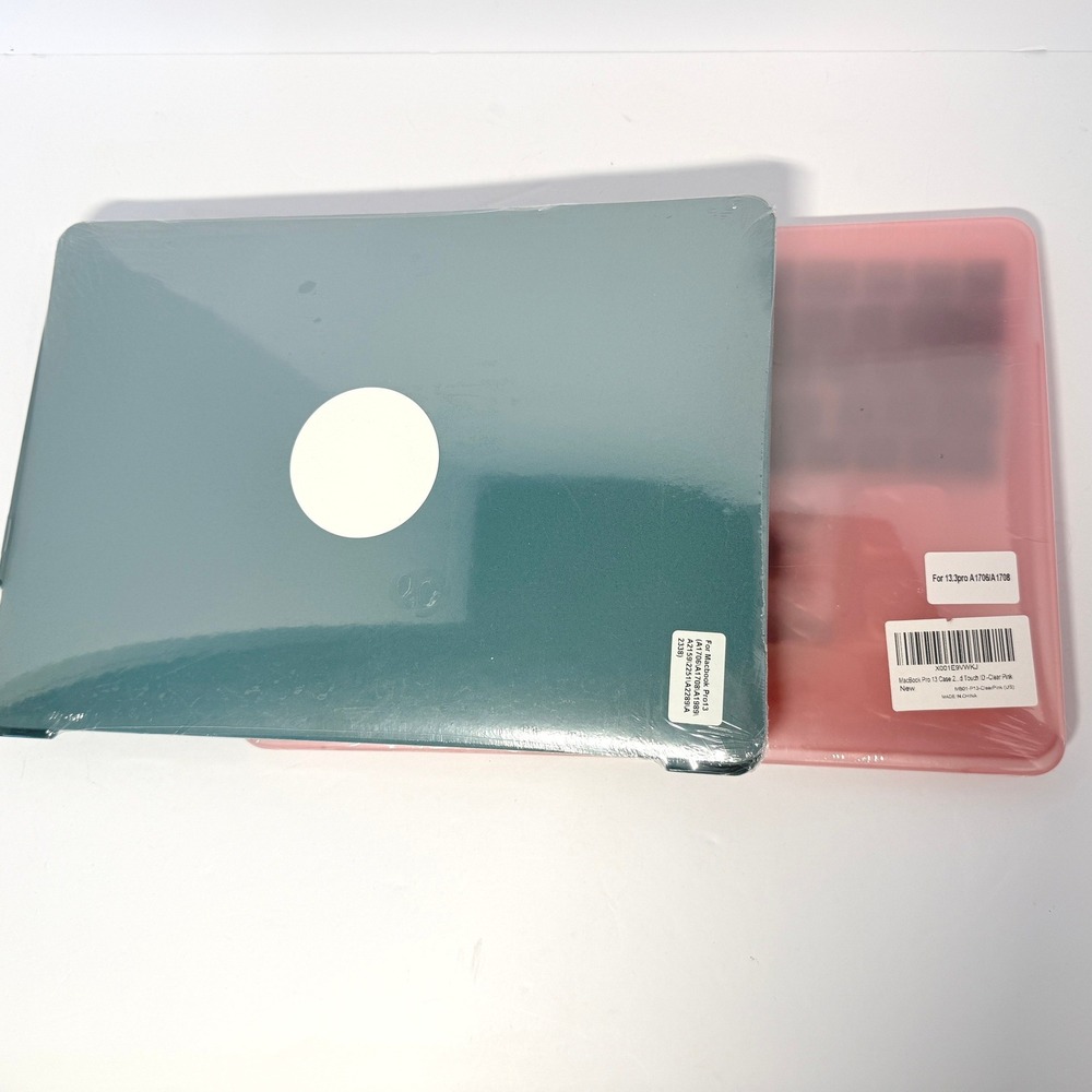 MacBook Pro 13 Case Bundle Clear Pink & Teal A1706 A1708 A1989 A2251 A2289 A2338